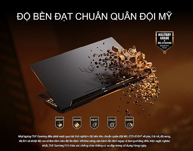 ASUS TUF Gaming F15:Gaming Laptop 2023 được trang bị Intel® Core™ i9-13900H Processor