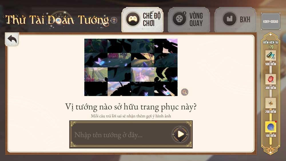 Đáp án sự kiện Thử Tài Đoán Tướng Liên Quân Mobile