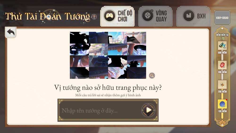 Đáp án sự kiện Thử Tài Đoán Tướng Liên Quân Mobile