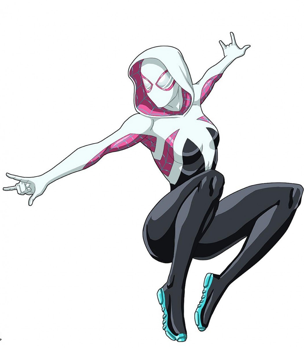 Ảnh Cosplay Spider Gwen Stacy tơ của nữ Cosplayer đang bắn tơ chiến đấu