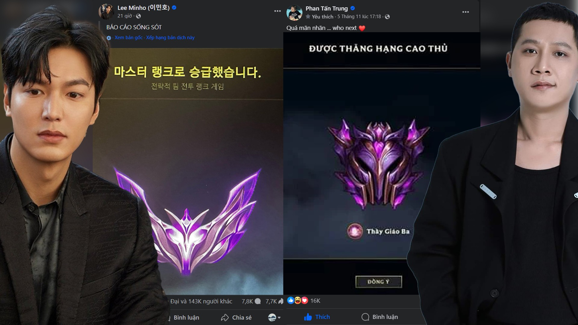 ĐTCL: Lee Min-ho - Tài tử Hàn Quốc tiết lộ rank cao hơn Thầy Giáo Ba khiến fan bất ngờ
