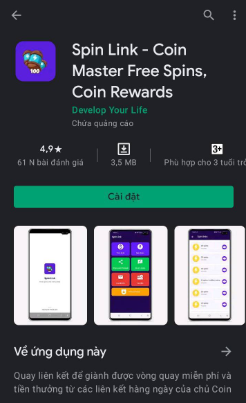 Cài đặt Spin Link để nhận nhiều lượt quay may mắn trong Coin Master