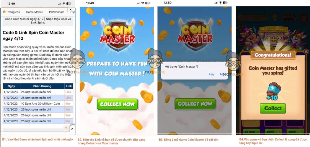 Cách tăng lượt Spin Coin Master miễn phí mới nhất tháng 12/2023