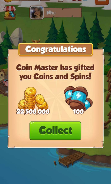Nhấn vào COLLECT để nhận phần thưởng trong Coin Master
