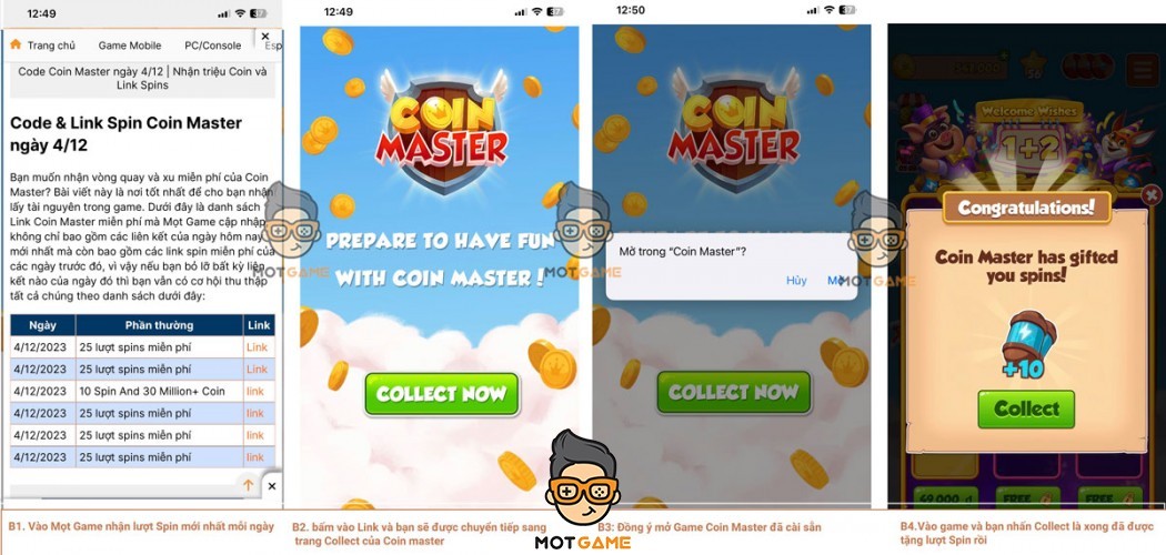 Nhận Spin Link Coin Master Miễn Phí Hôm Nay 4/1/2024