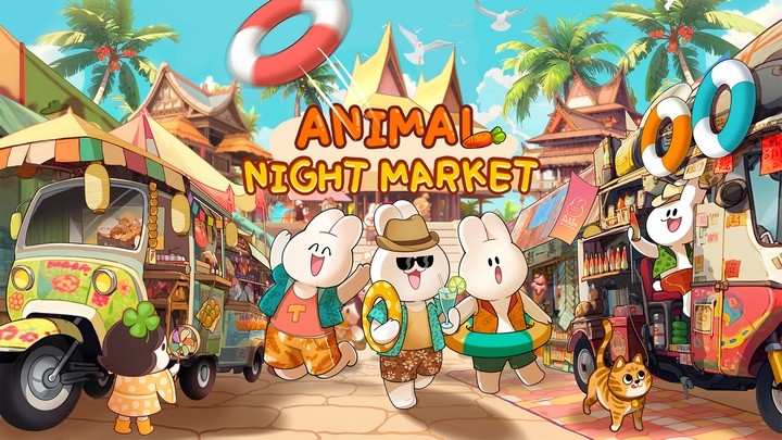 Animal Night Market: Join the bustling night market in the world of cute animals