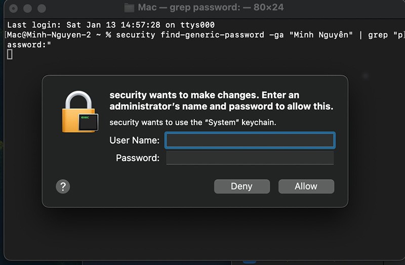 Cách xem mật khẩu wifi đã kết nối trên Macbook