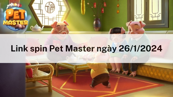 Get free spins today January 26, 2024 in Pet Master