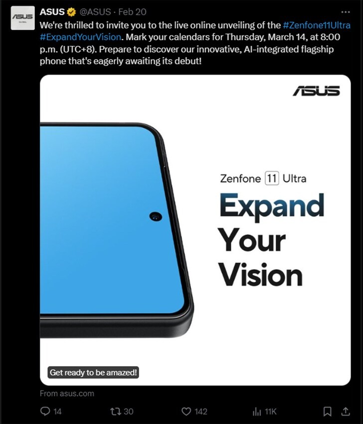 ASUS ấn định ngày ra mắt Zenfone 11 Ultra