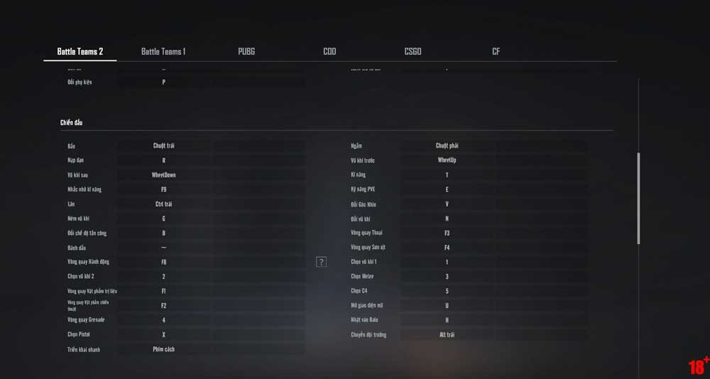 Truy Kích PC: Hướng dẫn tùy chỉnh các chi tiết các thao tác trong Battle Teams 2