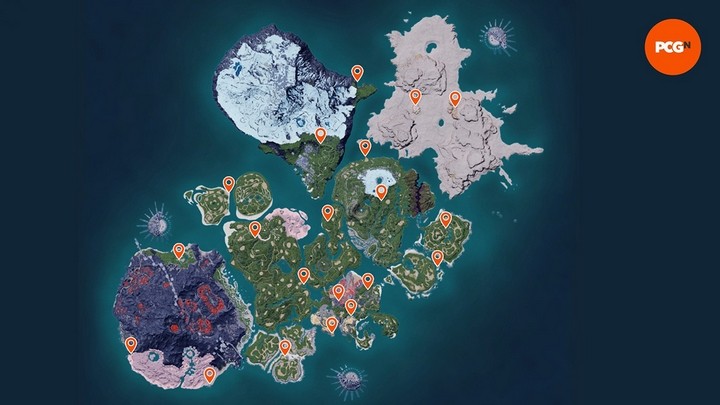 Tổng hợp các địa điểm quan trọng trên bản đồ trong Palworld