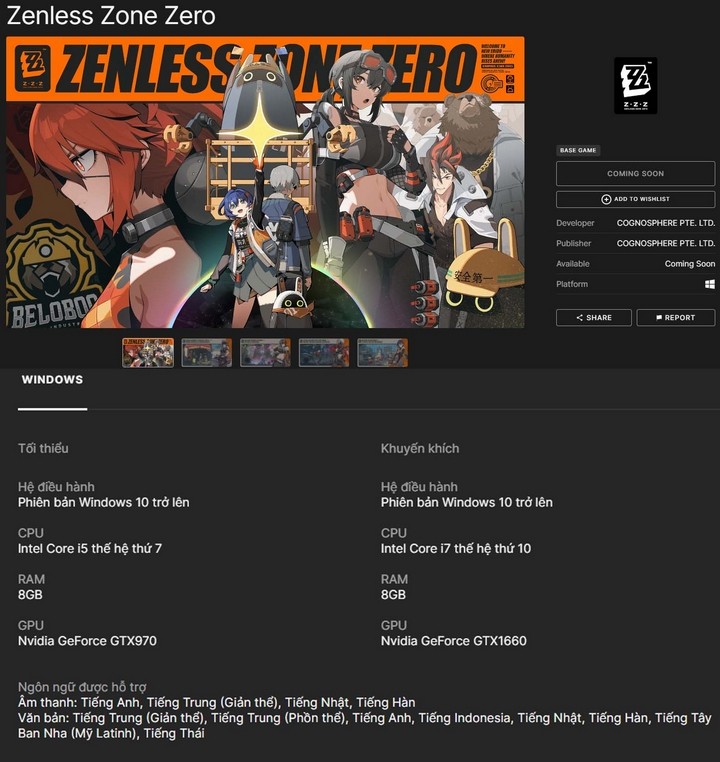Zenless Zone Zero công bố cấu hình nhưng đây mới là điều khiến fan Việt lo lắng!