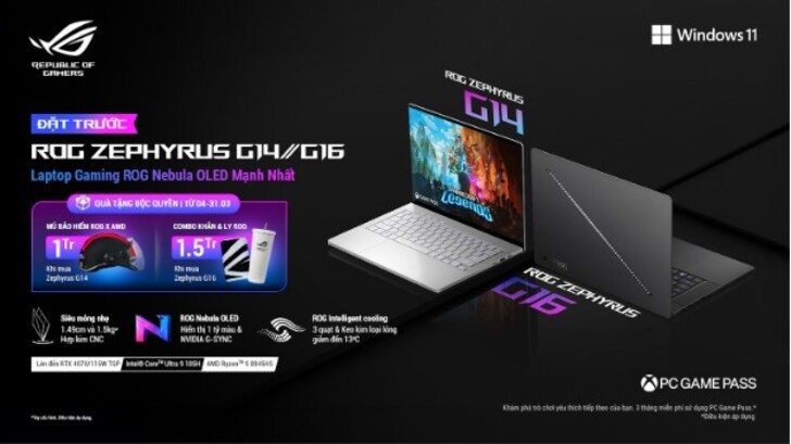 ROG Zephyrus G14/G16 – Bộ đôi laptop gaming ROG Nebula OLED mạnh nhất thế giới