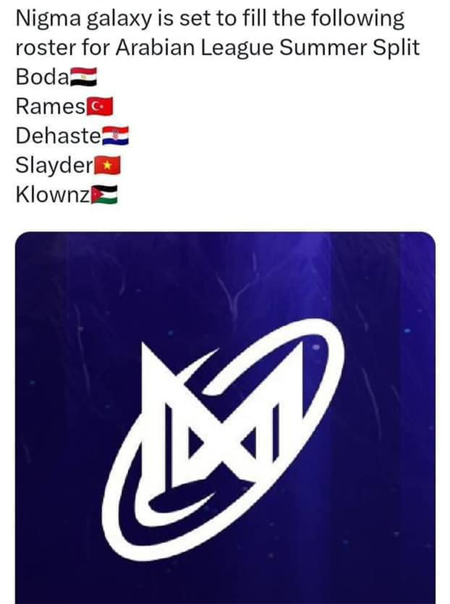 LMHT: Xạ thủ Slayder gia nhập đội tuyển đến từ Ả Rập - Nigma Galaxy