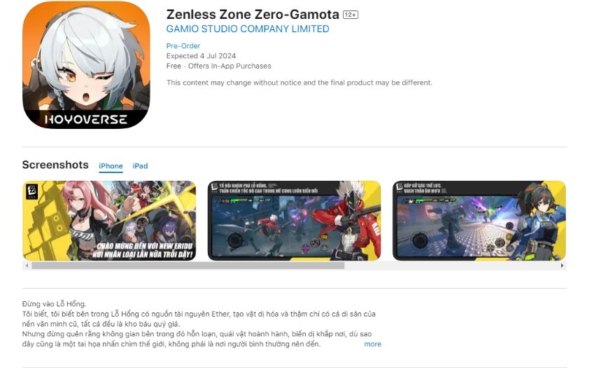 Ấn định ngày ra mắt chính thức của siêu phẩm Zenless Zone Zero