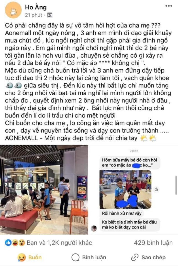 ‘Giang hồ nhí’ quậy phá, văng tục, quấy rối khách hàng tại Aeon Mall Bình Tân