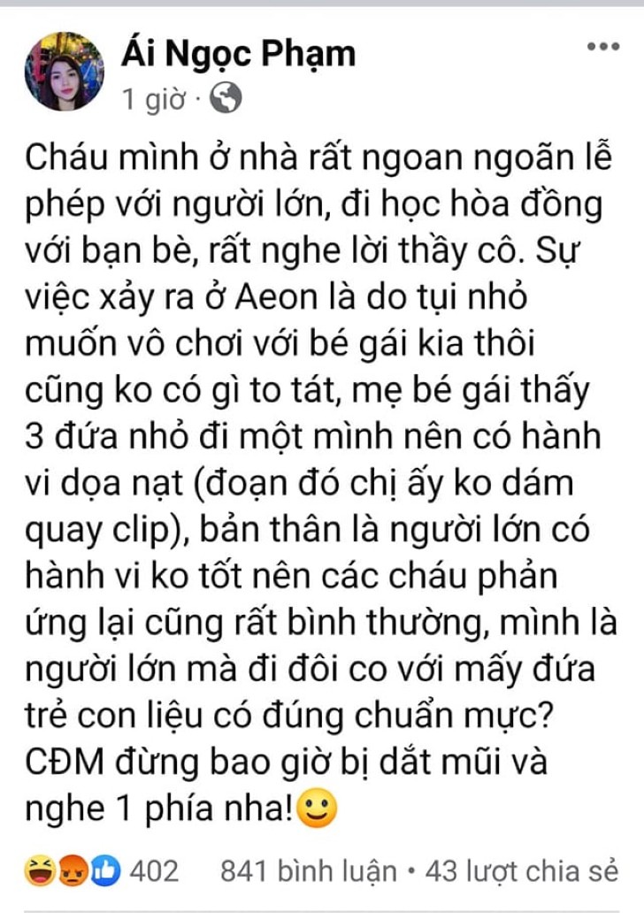 ‘Giang hồ nhí’ quậy phá, văng tục, quấy rối khách hàng tại Aeon Mall Bình Tân