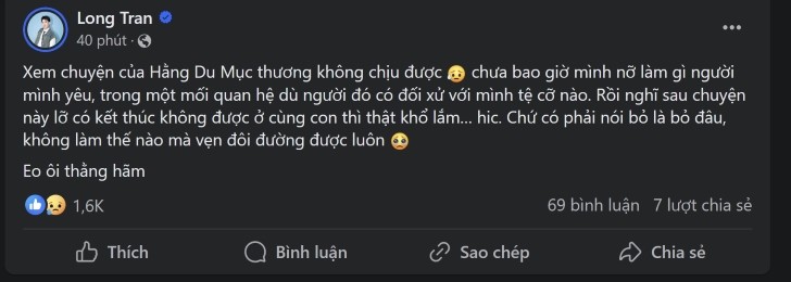 Chồng Hằng Du Mục tương tác vợ thâm tím rồi thanh minh với cộng đồng mạng