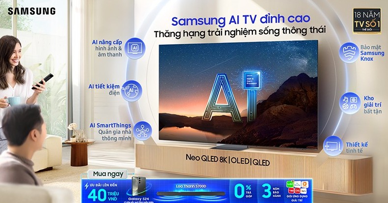 Samsung AI TV khẳng định vị thế số 1, thăng hạng trải nghiệm sống thông thái cho người dùng