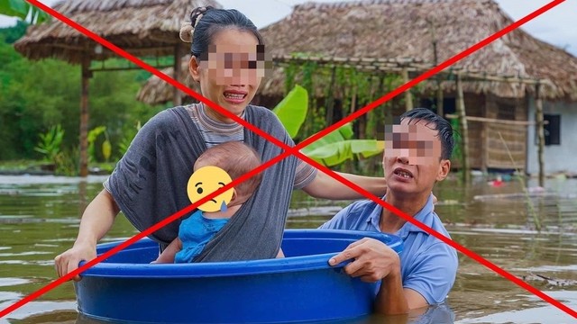 Nam YouTuber dàn dựng 'content' câu view giữa trận lũ lụt