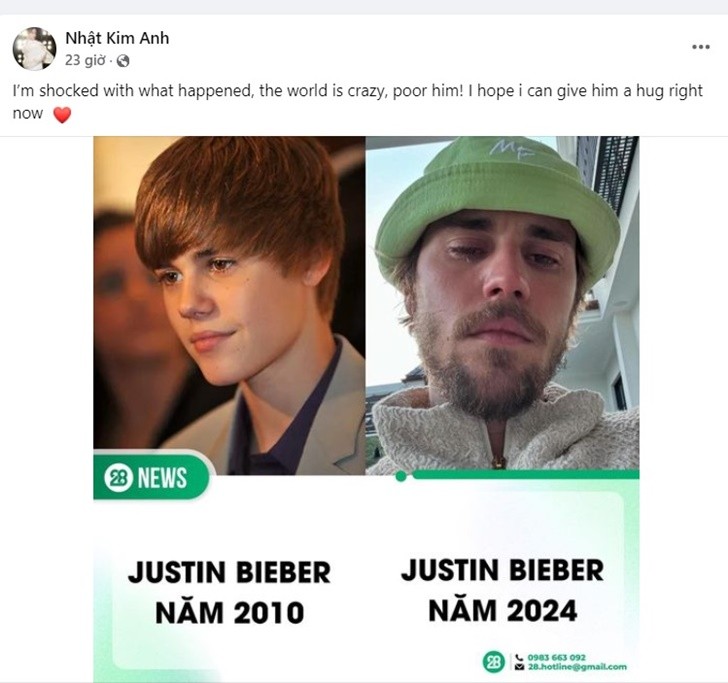 Một nữ nghệ sĩ Việt muốn ôm Justin Bieber