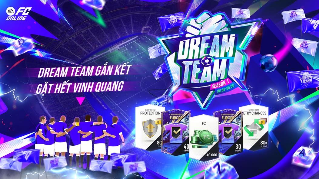 Điểm danh các phần quà có thể nhận trong sự kiện Dream Team