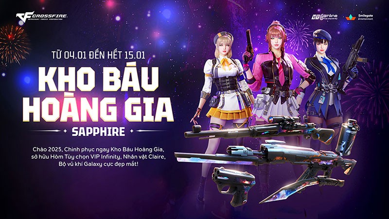 Nghênh đón người đẹp Claire với Kho Báu Hoàng Gia Sapphire Galaxy của Đột Kích