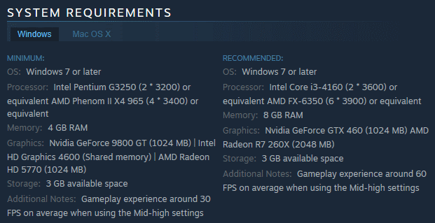 Strafe PC system requirements