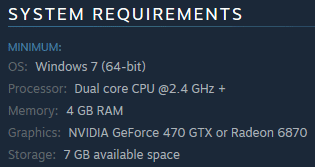 Perception PC system requirements