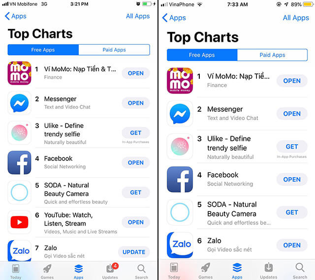 Ví MoMo vươn lên vị trí số 1 top ứng dụng tải miễn phí nhiều nhất trên iOS