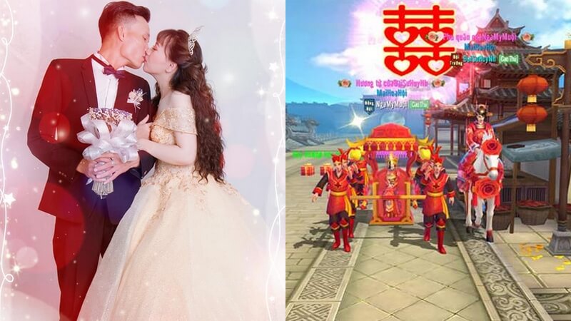 Cặp đôi Tân Thiên Long Mobile sáng cưới bên ngoài, tối cưới luôn trong game cho nóng