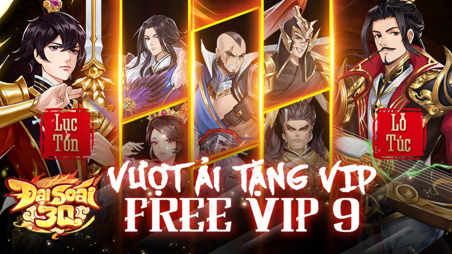 Đại Soái 3Q free tặng… VIP 9 cho game thủ, hưởng toàn bộ 71 đặc quyền