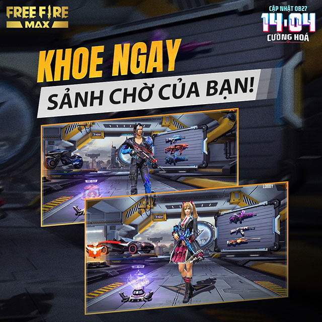 Kaity Nguyễn xuất hiện trên sảnh chờ Free Fire Max OB27