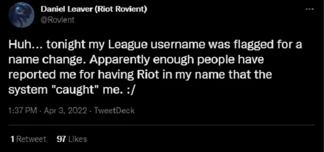 Nhân viên của Riot bị report đến mức gần 'pay-acc' vì...có chữ 'Riot' trong tên