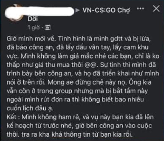 Biến căng: Vụ cướp 'kề dao' tận cổ người bán để chiếm đoạt 350 triệu VNĐ gây chấn động làng CS:GO tại Việt Nam