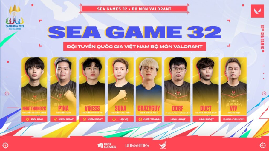 SEA Games 32: Đội hình chính thức của Việt Nam tại bộ môn Valorant