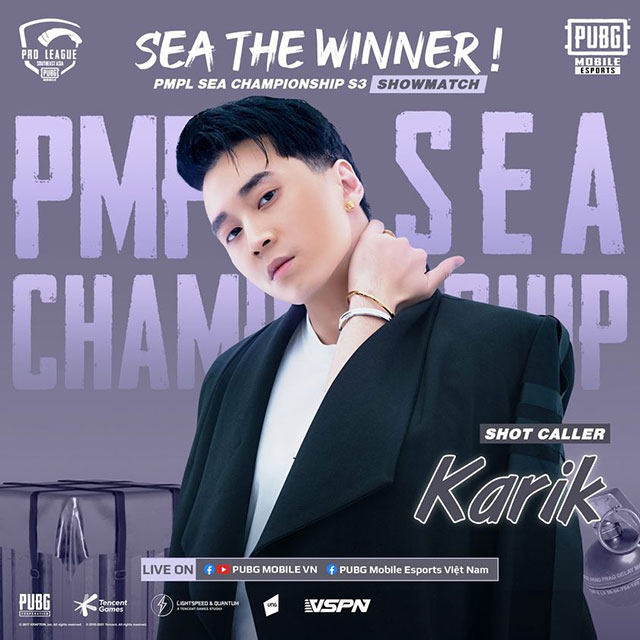 Karik sẽ đồng hành cùng giải đấu PMPL SEA Championship S3 của PUBG Mobile