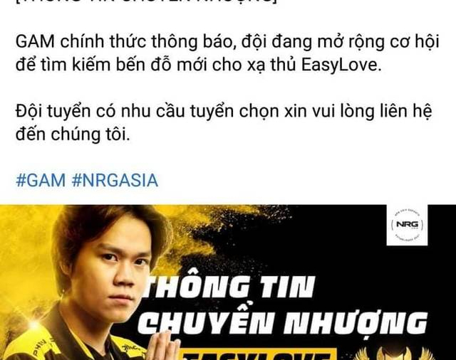 &quot;Xạ Thủ Chim Mồi&quot; EasyLove rời GAM Esports có phải do Zeros làm lộ tiền lương ?