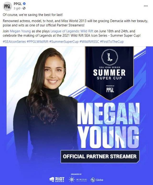 Cựu Hoa Hậu Thế Giới Megan Young trở thành đối tác Streamer Tốc Chiến!