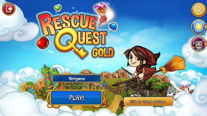 Rescue Quest Gold – Xếp kim cương cứu thế giới phép thuật