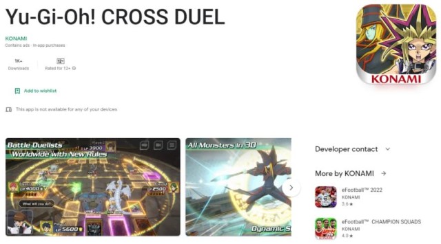 YuGiOh! Cross Duel có mặt trên chplay