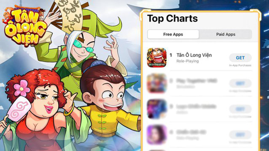 Tân Ô Long Viện đả bại loạt đối thủ huyền thoại, cứ vài ngày lại... Top 1 App Store 1 lần
