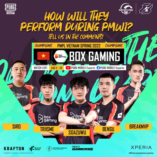 Box Gaming vẫn giữ nguyên đội hình tại giải đấu PMWI 2022