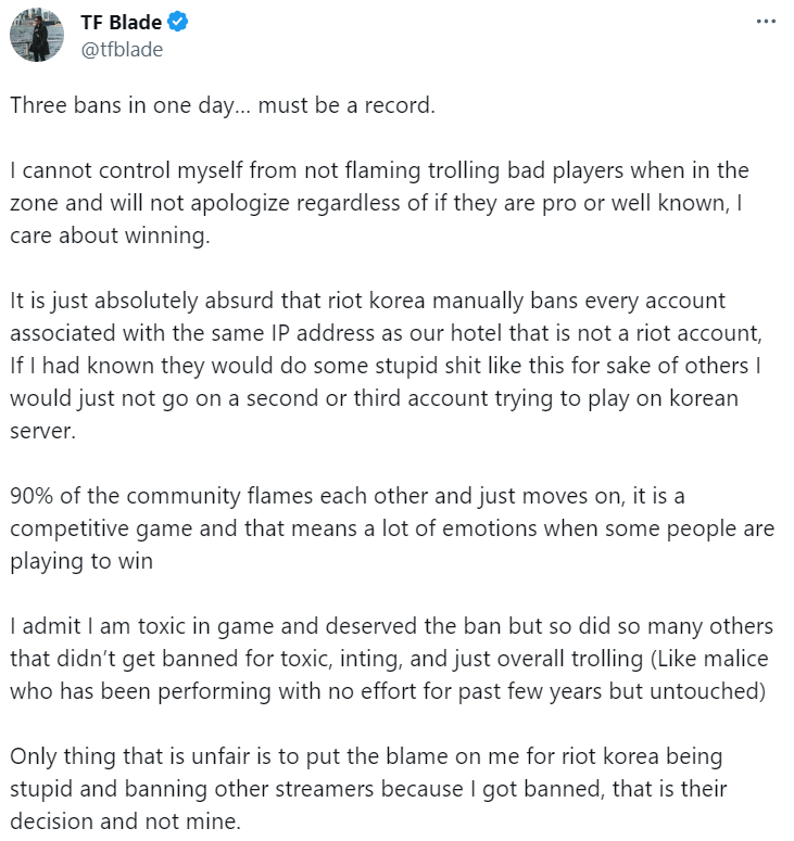 TF Blade chia sẻ về việc bị ban tài khoản trên Twitter của mình