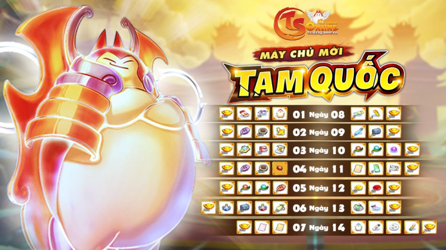 TS Online Mobile tặng quà ngập mặt cho game thủ ở máy chủ mới Tam Quốc