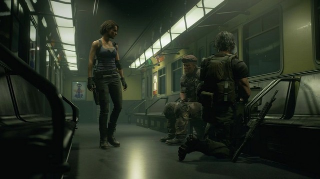 Jill gặp nhóm Carlos trong cốt truyện Resident Evil 3