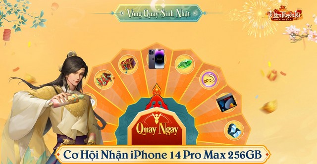 Võ Lâm Truyền Kỳ Mobile càng “lớn” chơi càng “sộp”: tặng liền tay iPhone 14 Pro Max xịn sò cho game thủ