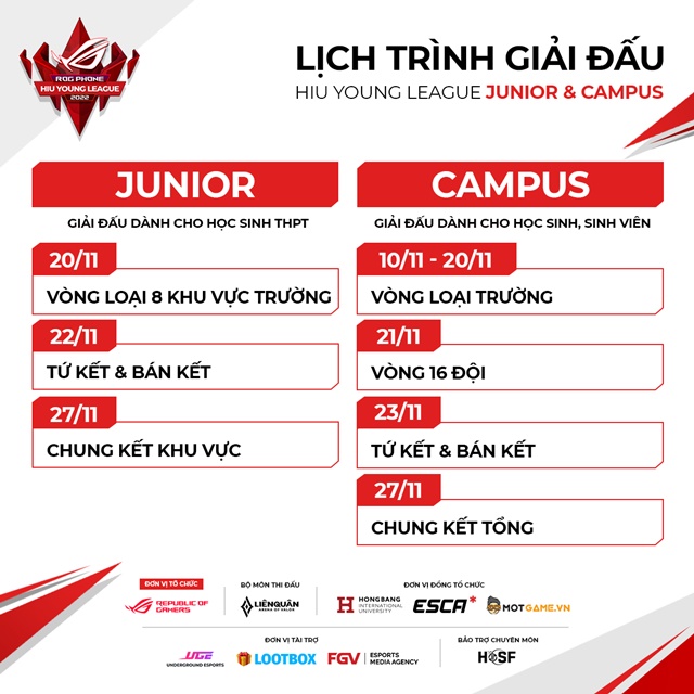 ROG Phone HIU Young League 2022 - Giải đấu dành cho học sinh, sinh viên địa bàn TP.HCM