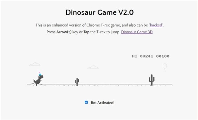 Bot Game Khủng Long - Part 1  T-Rex Dino Chrome Bot 