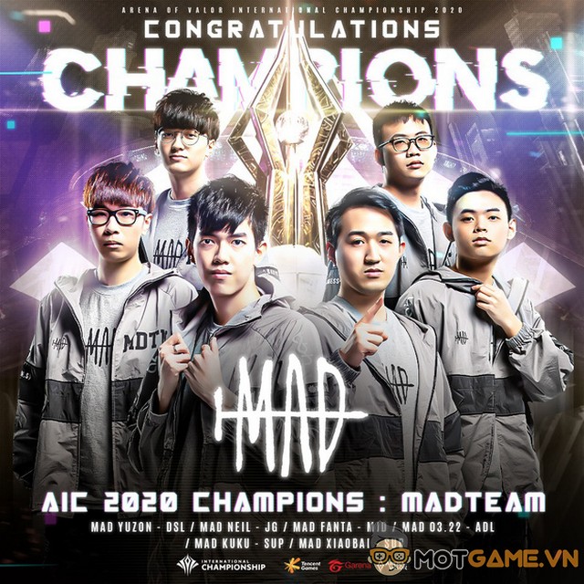 MAD Team hạ gục 3 đội Việt Nam để lên ngôi vô địch AIC 2020